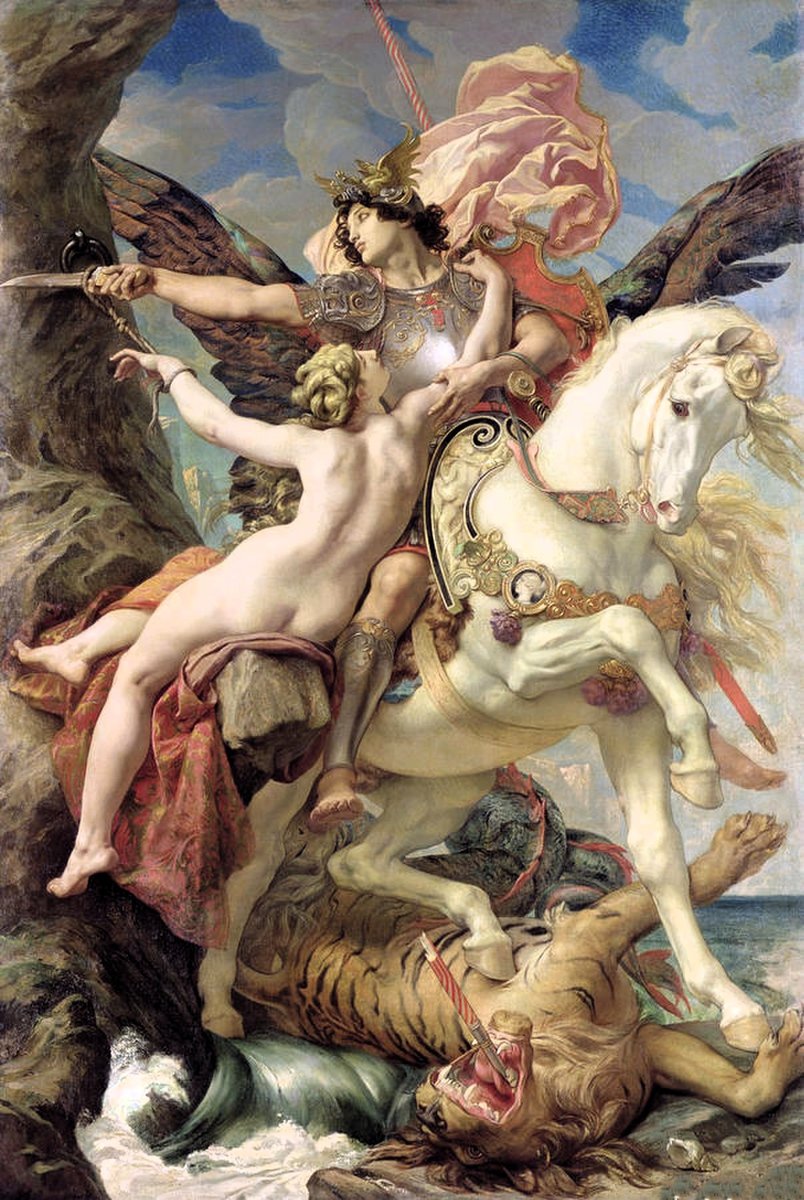 Руджьер освобождает Анжелику - художник поль-жозеф бланк - оригинал