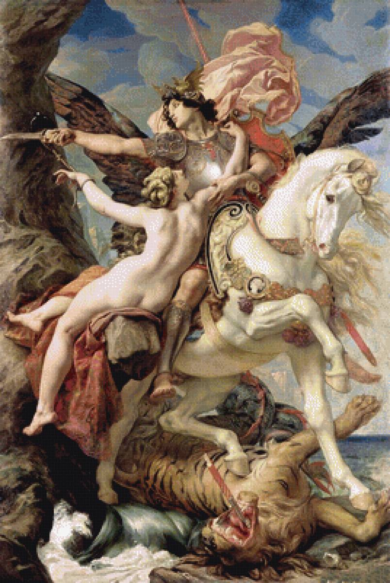 Руджьер освобождает Анжелику - художник поль-жозеф бланк - предпросмотр