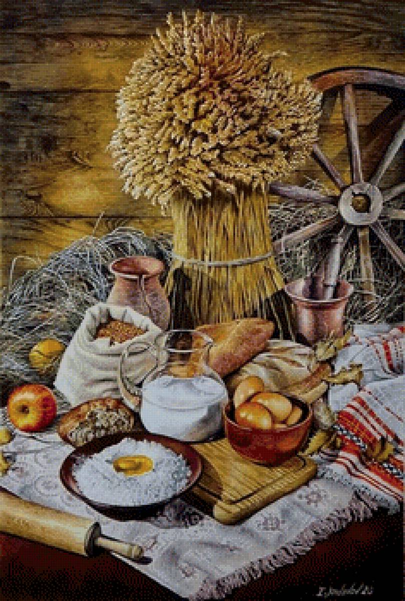 От колоса к хлебу - живопись, натюрморт - предпросмотр
