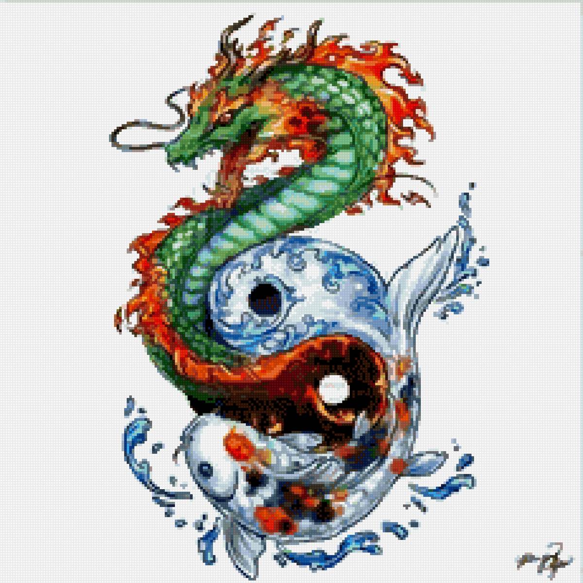 Рыба в год змеи. Китайский дракон Инь Янь. Тату дракон и рыба. Инь Янь дракон и рыба. Тату китайский дракон Инь Янь.