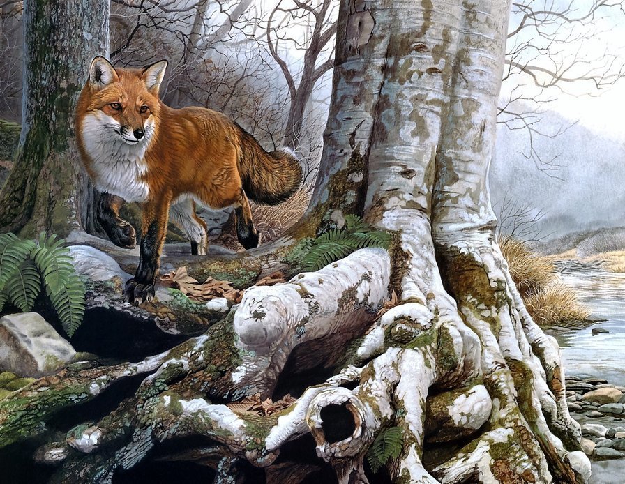 №2735071 - природа, животные, пейзаж, лиса - оригинал