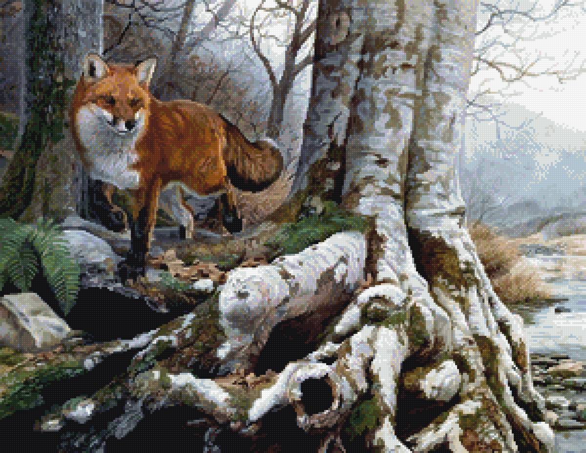 №2735071 - природа, пейзаж, лиса, животные - предпросмотр