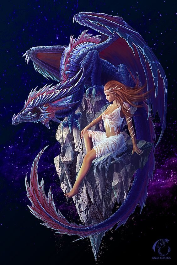 девушка и дракон - фентази - оригинал