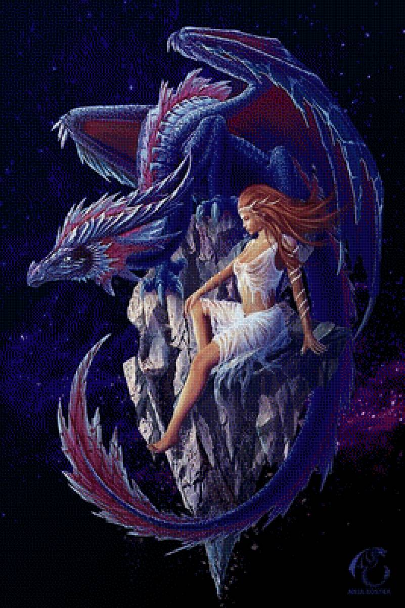 девушка и дракон - фентази - предпросмотр