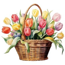 Схема вышивки «Карзина тюльпанов»