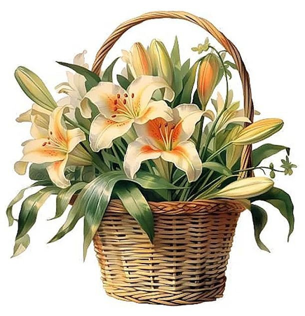 Карзина с лилиями - карзина с лилияии - оригинал