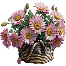 Схема вышивки «Карзина с цветами»