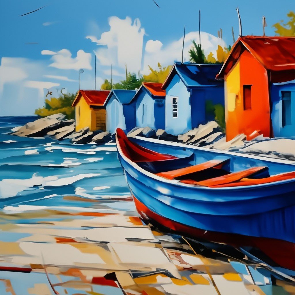 Лодка - пейзаж - оригинал