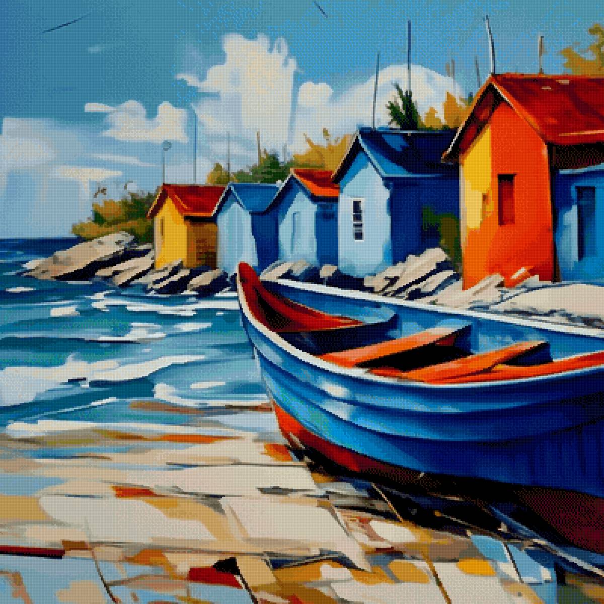 Лодка - пейзаж - предпросмотр