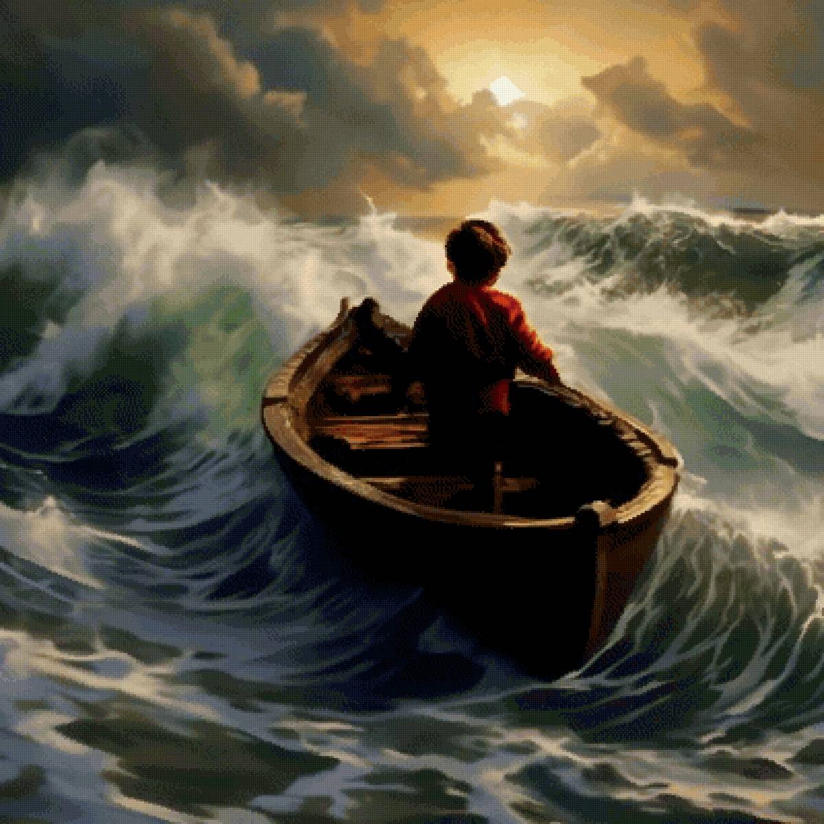 В шторм попал - художники, картины, люди, женщина, картина, живопись - предпросмотр