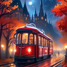 Схема вышивки «ночной трамвай»