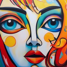 Схема вышивки «Лицо девушки. Арт»