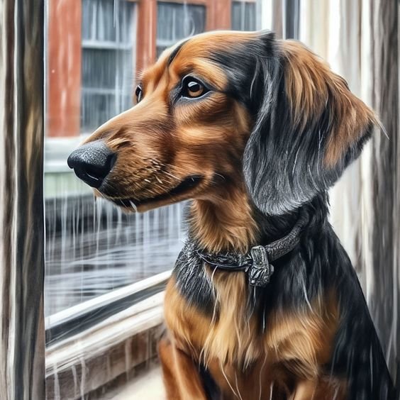 Грустная такса - собака, собаки, такса, животные - оригинал