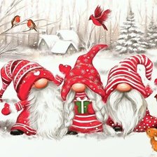 Схема вышивки «гномы новогоднее»