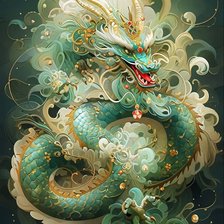 Схема вышивки «Голубой дракон 2»