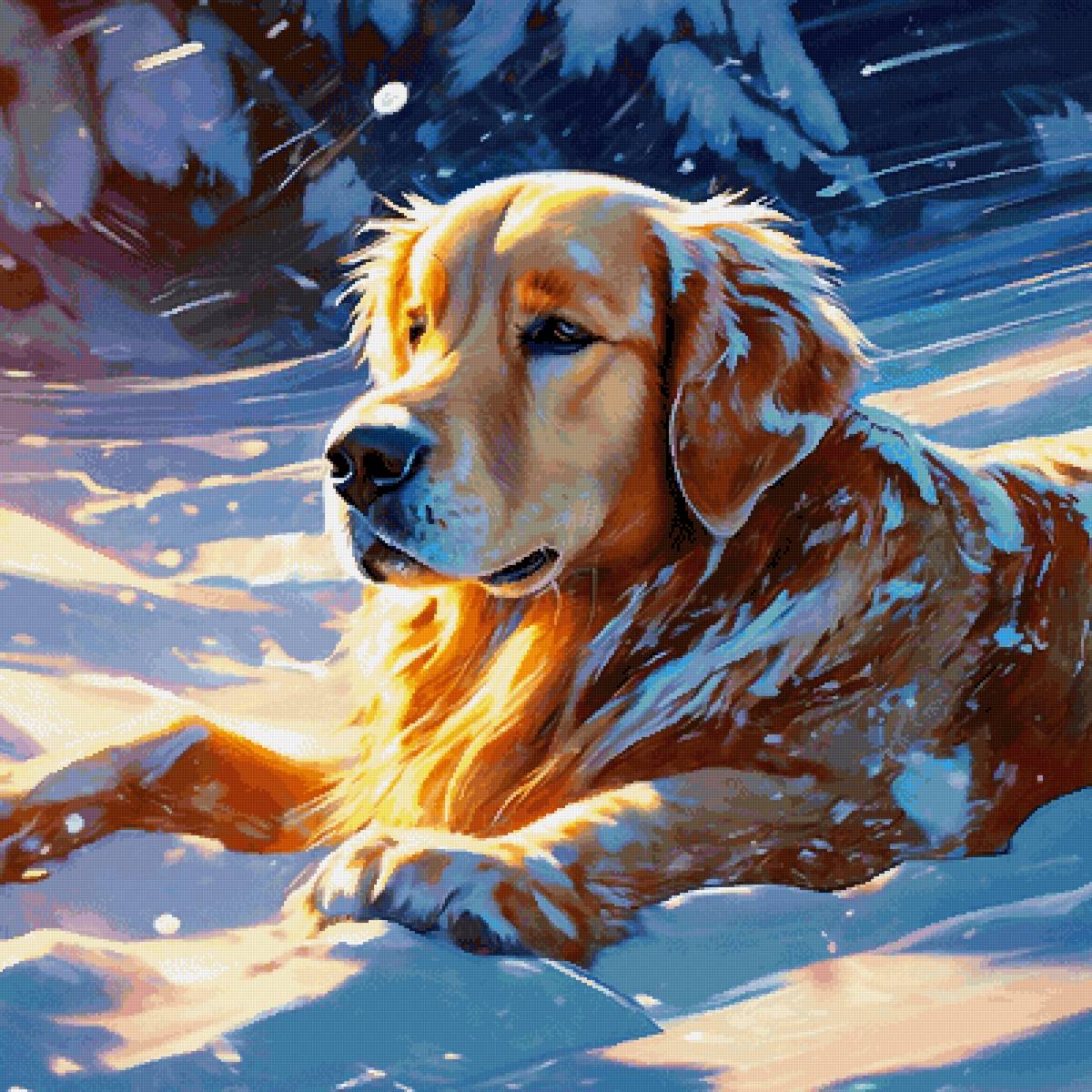 Лабрадор в снегу - собаки, собака, животные - предпросмотр