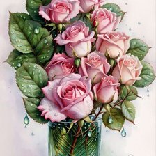 Схема вышивки «Букет роз»