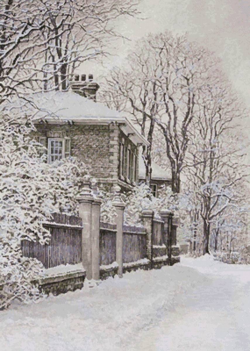 Зимний пейзаж - снег, пейзаж, зима - предпросмотр