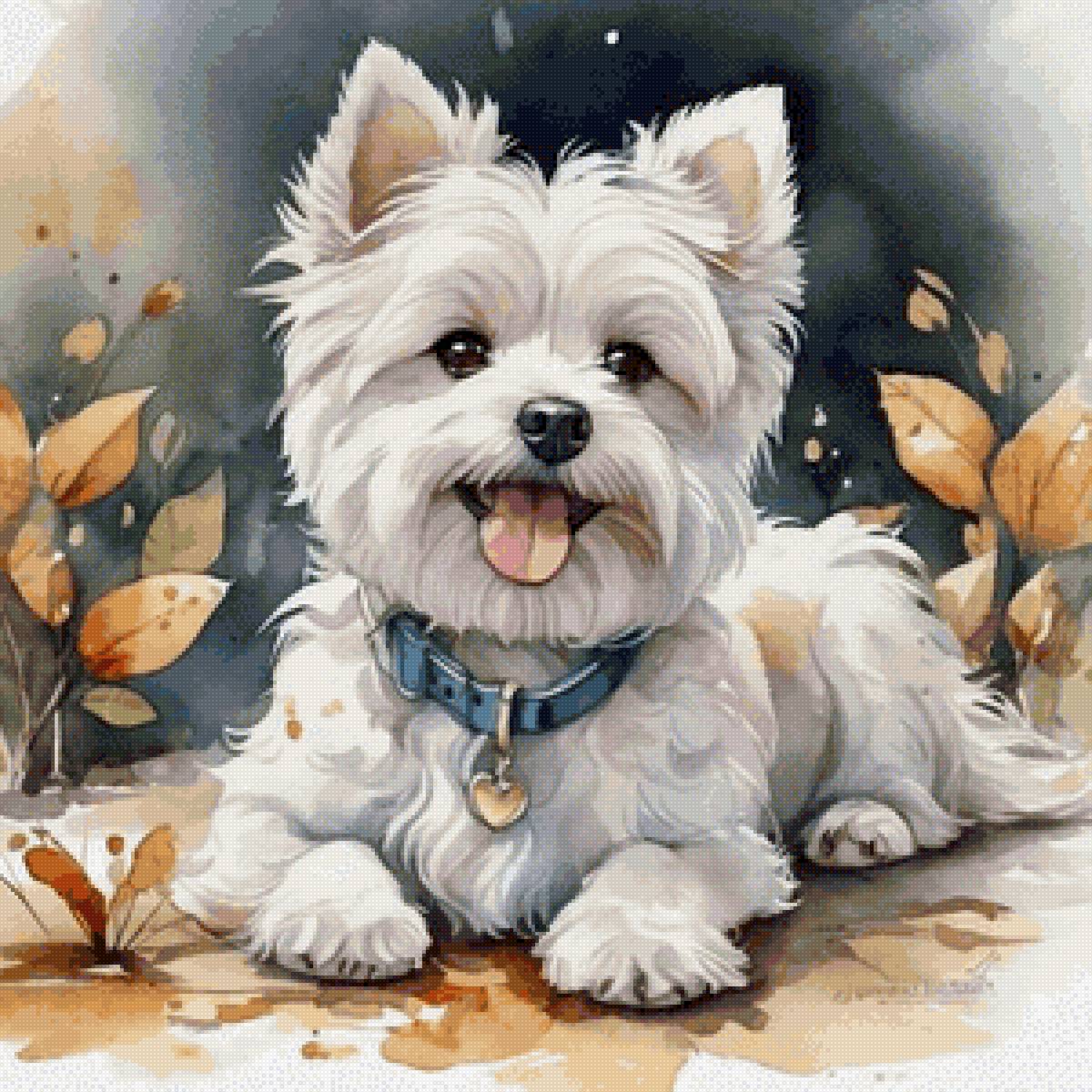 Дружелюбие - живопись, собака, домашние животные - предпросмотр