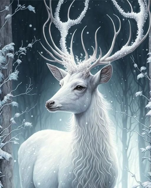 Лесной олень - зима, животные, лес - оригинал