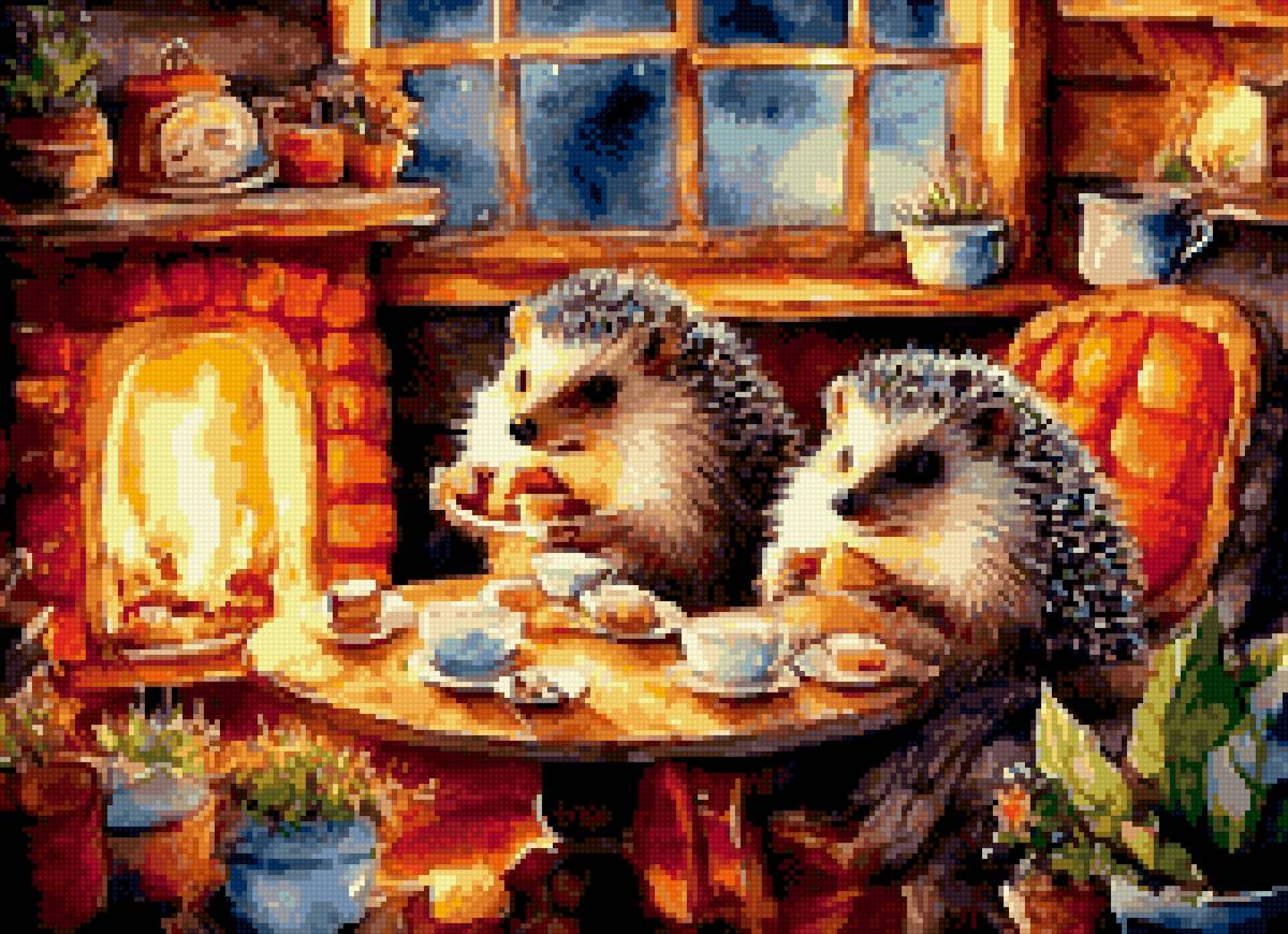 №2736955 - до 240 крестиков, ежики - предпросмотр