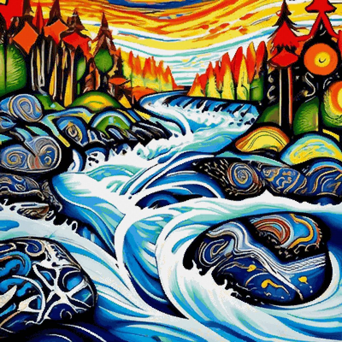 Поп арт пейзаж - арт, пейзаж - предпросмотр