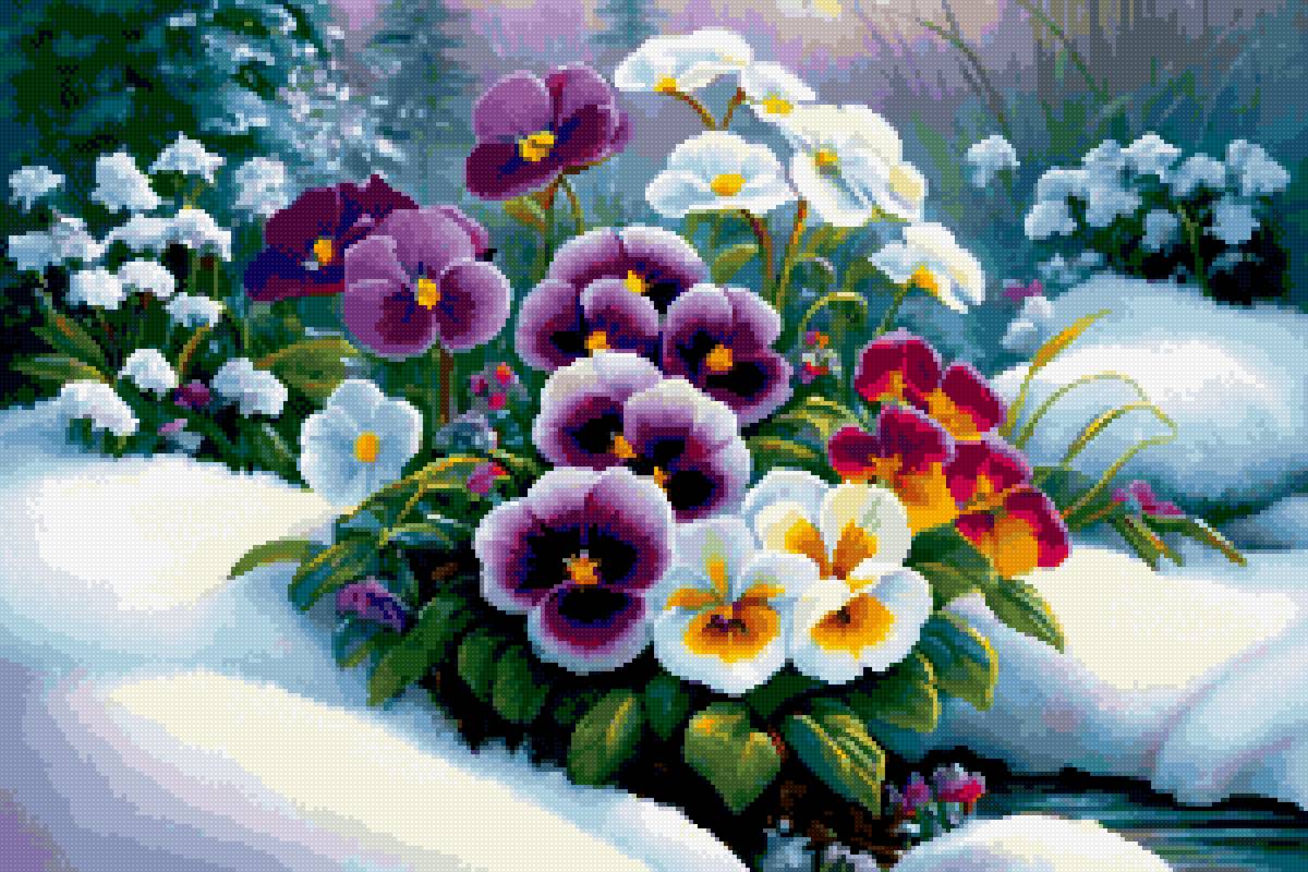 незабудки на снегу - предпросмотр