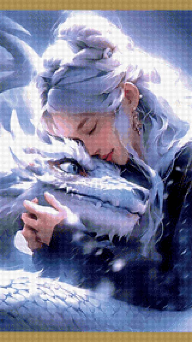 Девушка и дракон - дракон, девушка - предпросмотр