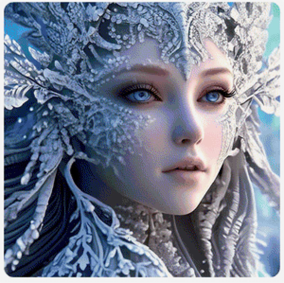 Снежная королева - снежная королева, красивая девушка, снег, зима - предпросмотр