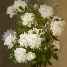 Схема вышивки «Букет белых роз»