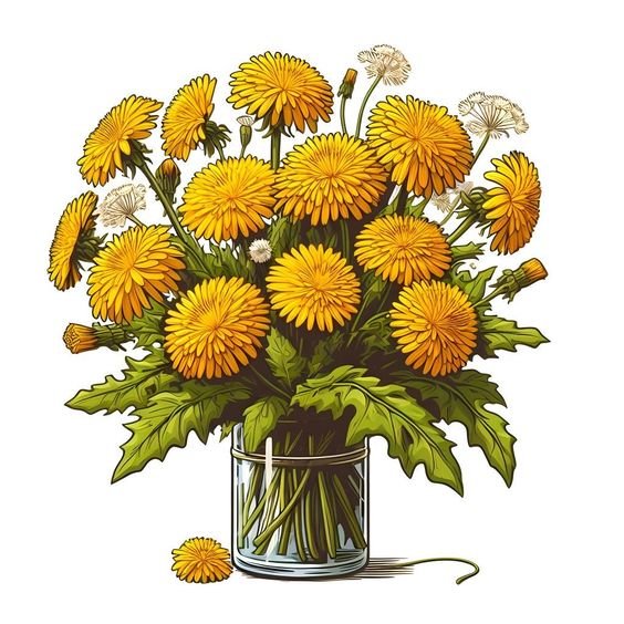 Букет одуванчиков - одуванчики, весна, букет, цветы - оригинал