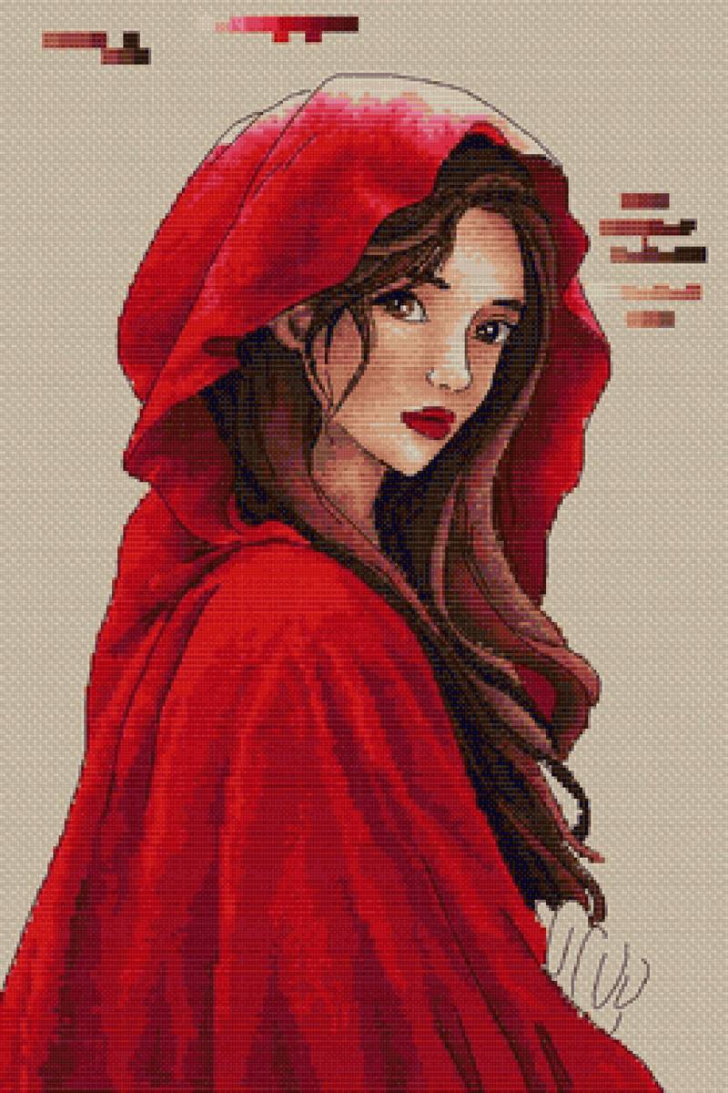 Девушка в красном - девушка - предпросмотр