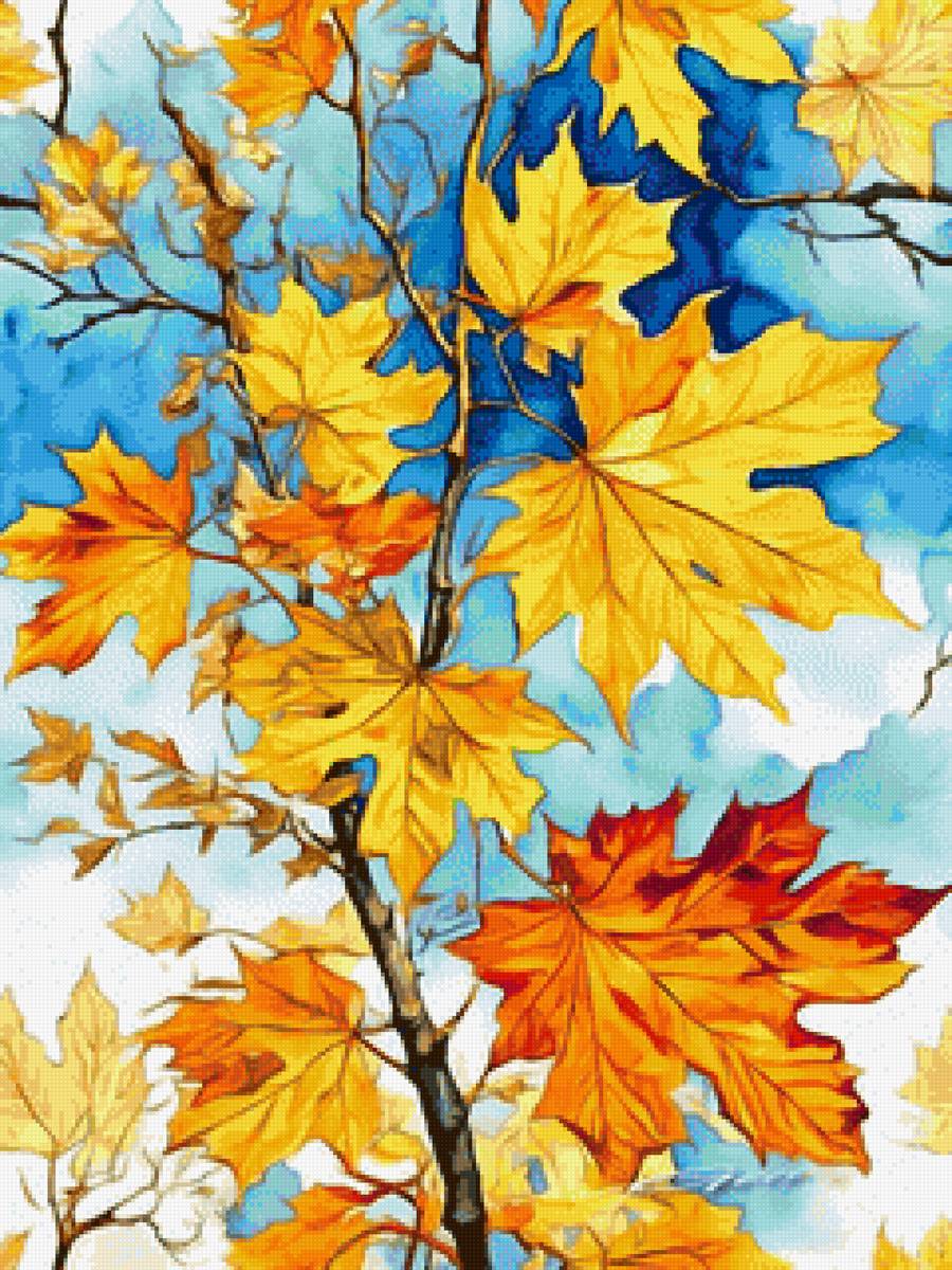 Кленовые листья - осень, клен, листья - предпросмотр