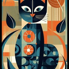 Схема вышивки «кот»