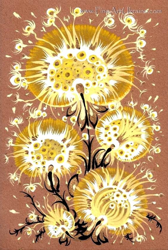 одуванчики - арт - оригинал