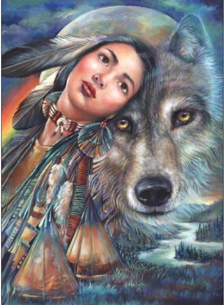 Девушка и волк - волк, девушка - оригинал
