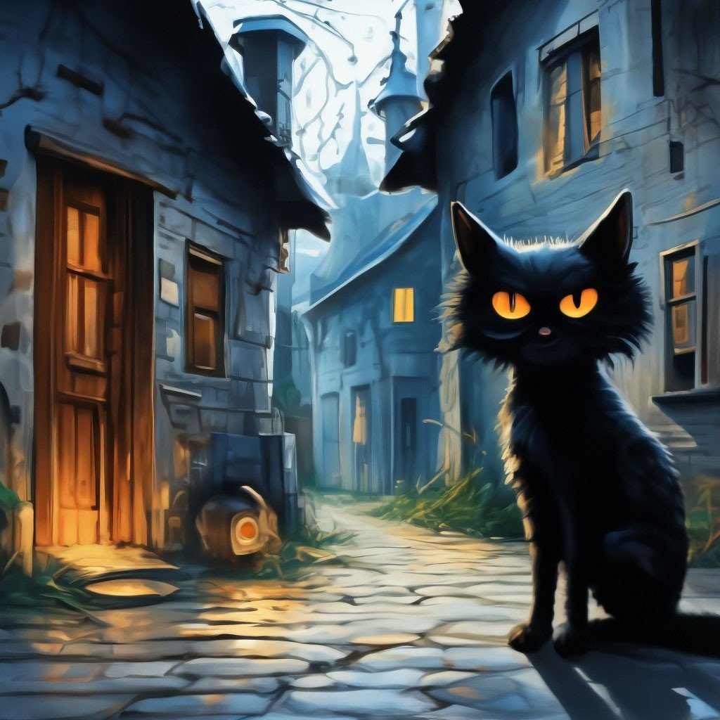 Чёрный кот - кот, животные - оригинал