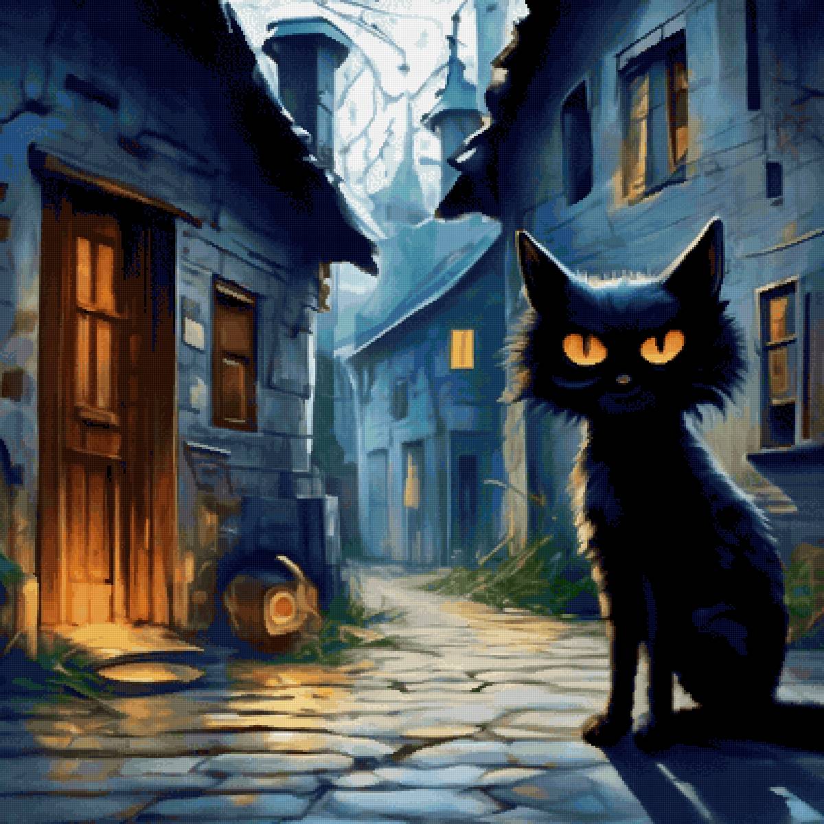 Чёрный кот - животные, кот - предпросмотр