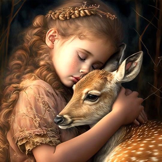 child with deer - оригинал