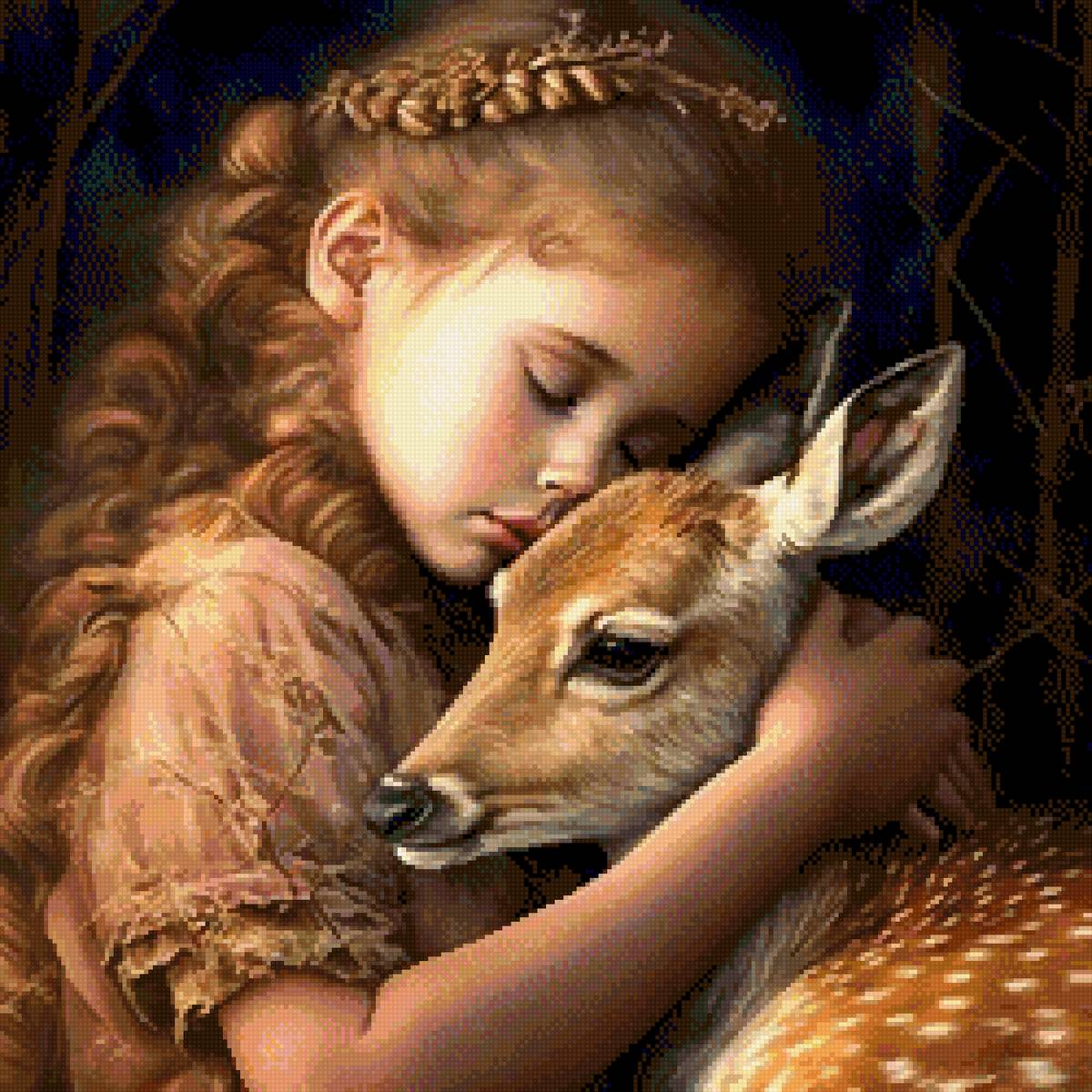 child with deer - предпросмотр