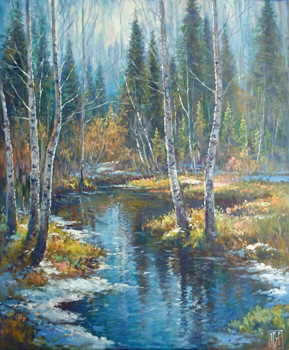 Апрель - весна, солнце, вода, лес - оригинал