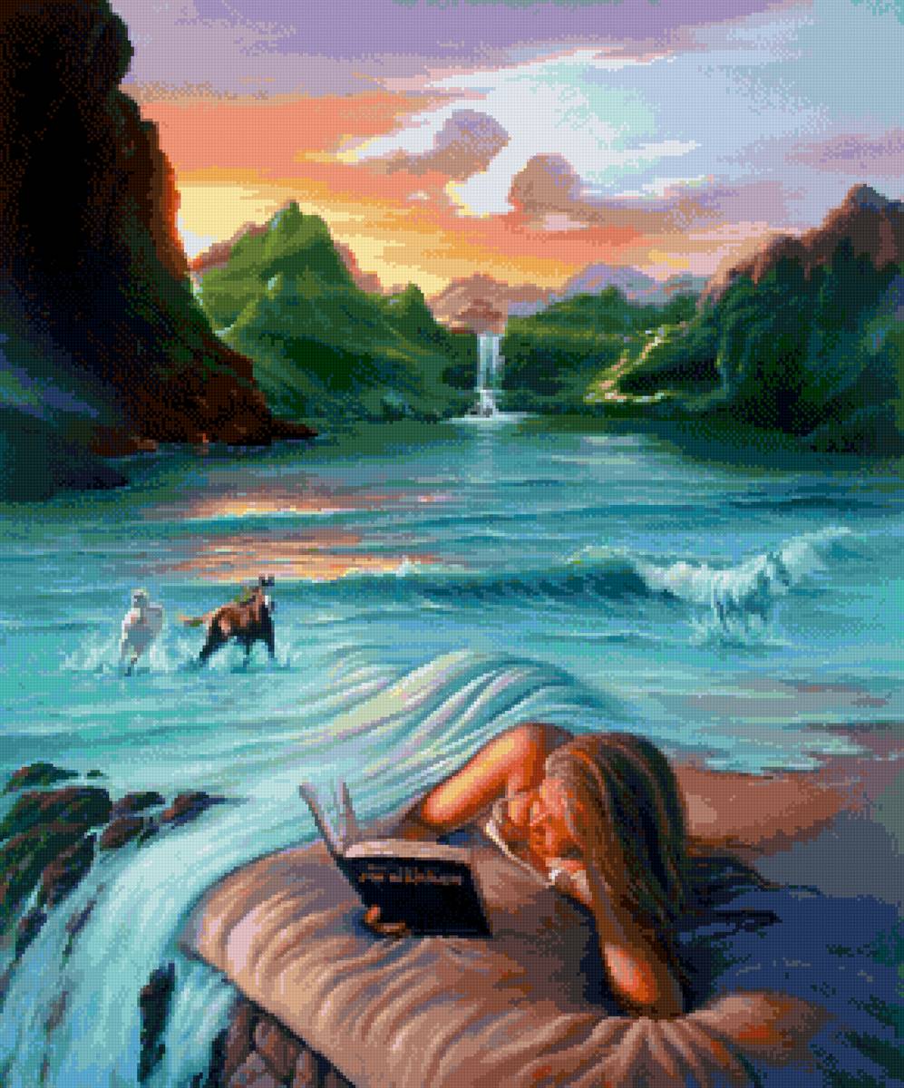 Девушка и море - девушка, книга, море - предпросмотр