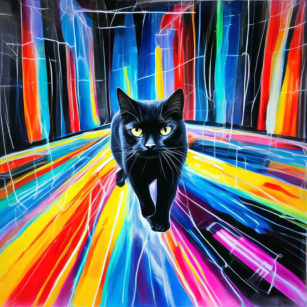 Черная кошка, арт - оригинал