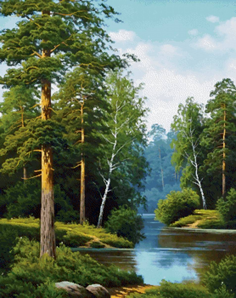 Пейзаж - пейзаж природа река лес - предпросмотр