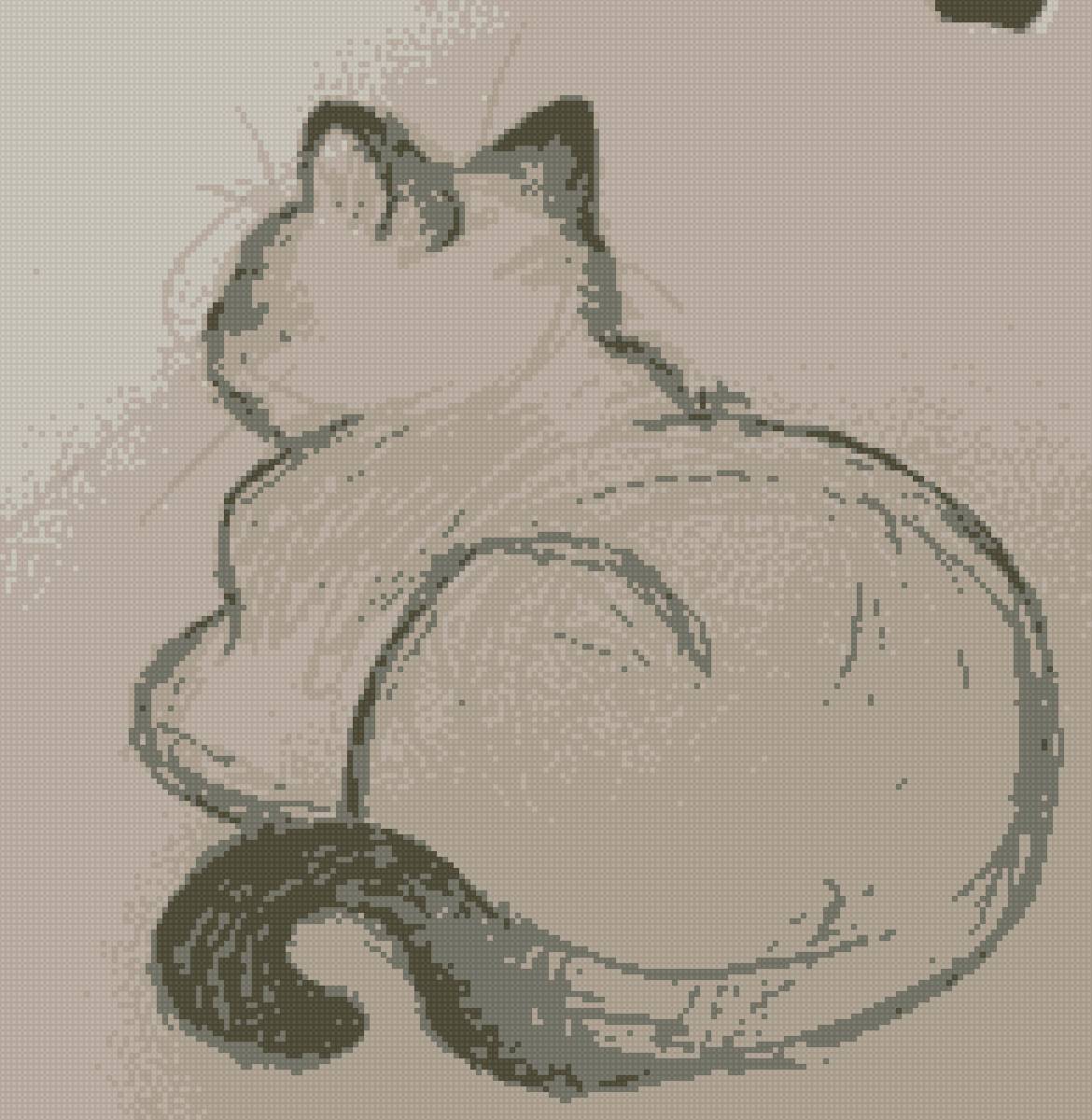 Кот - скетч, кот - предпросмотр