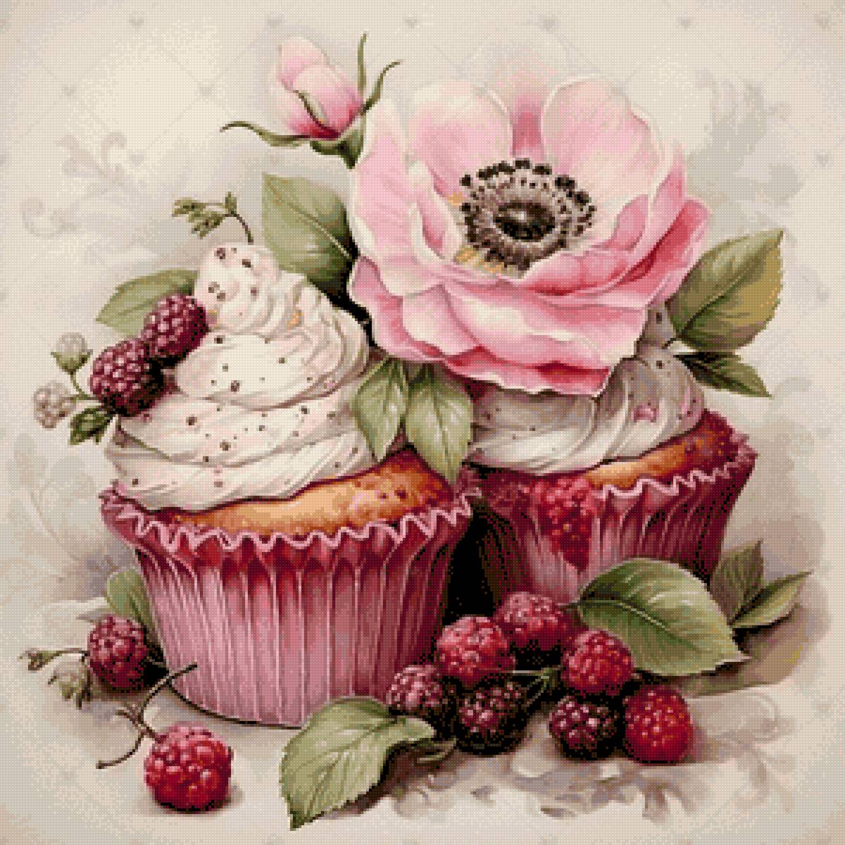 Малиновые кексы - малина, шиповник, кексы, пирожные, ягоды - предпросмотр