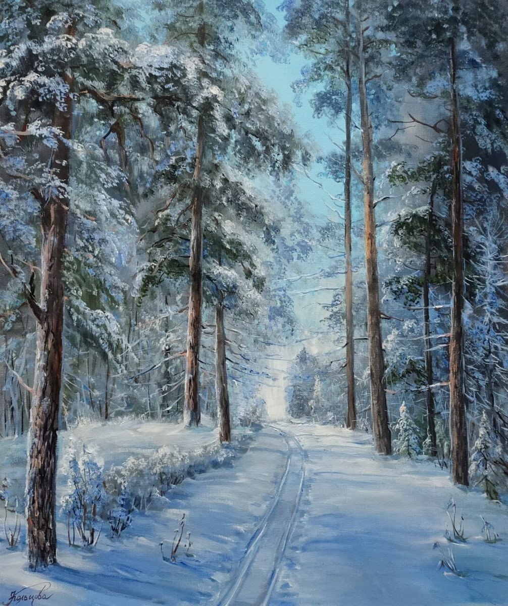 Лес - сосны, снег, зима, лес - оригинал