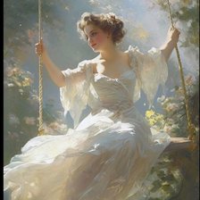 Схема вышивки «девушка на качелях»