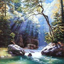 Схема вышивки «Полдень у реки»