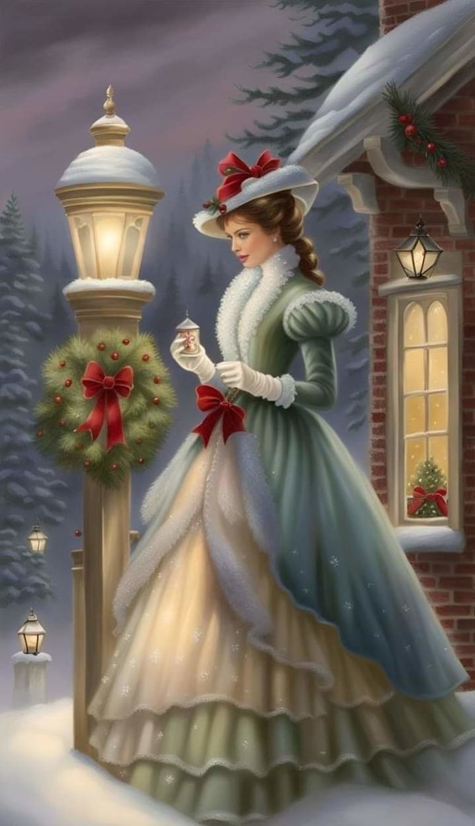 Dama en navidad - navideño - оригинал